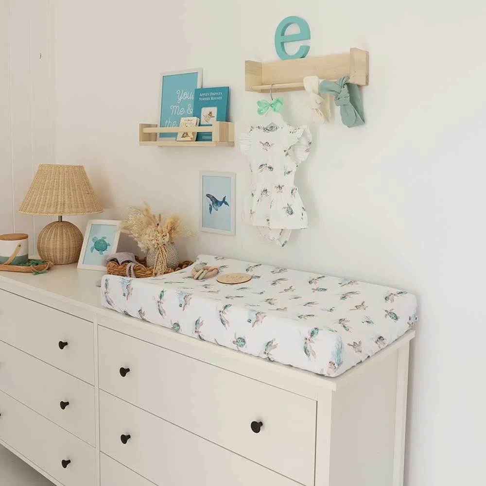 Turtle Organic Bassinet Sheet / Change Pad Cover