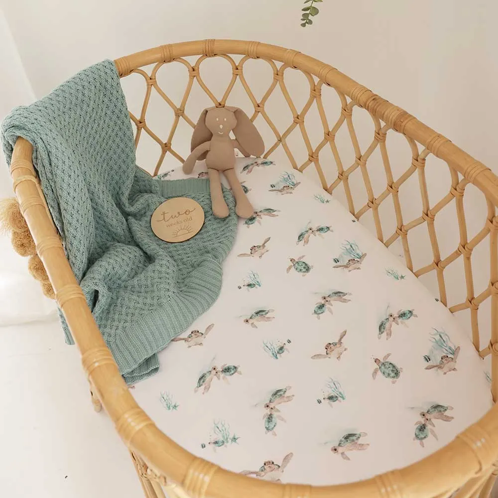 Turtle Organic Bassinet Sheet / Change Pad Cover