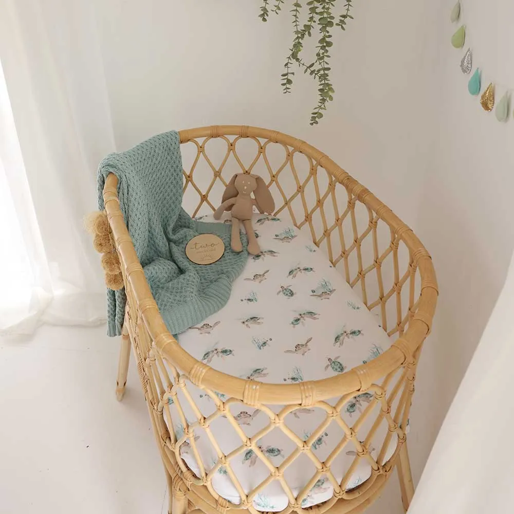 Turtle Organic Bassinet Sheet / Change Pad Cover
