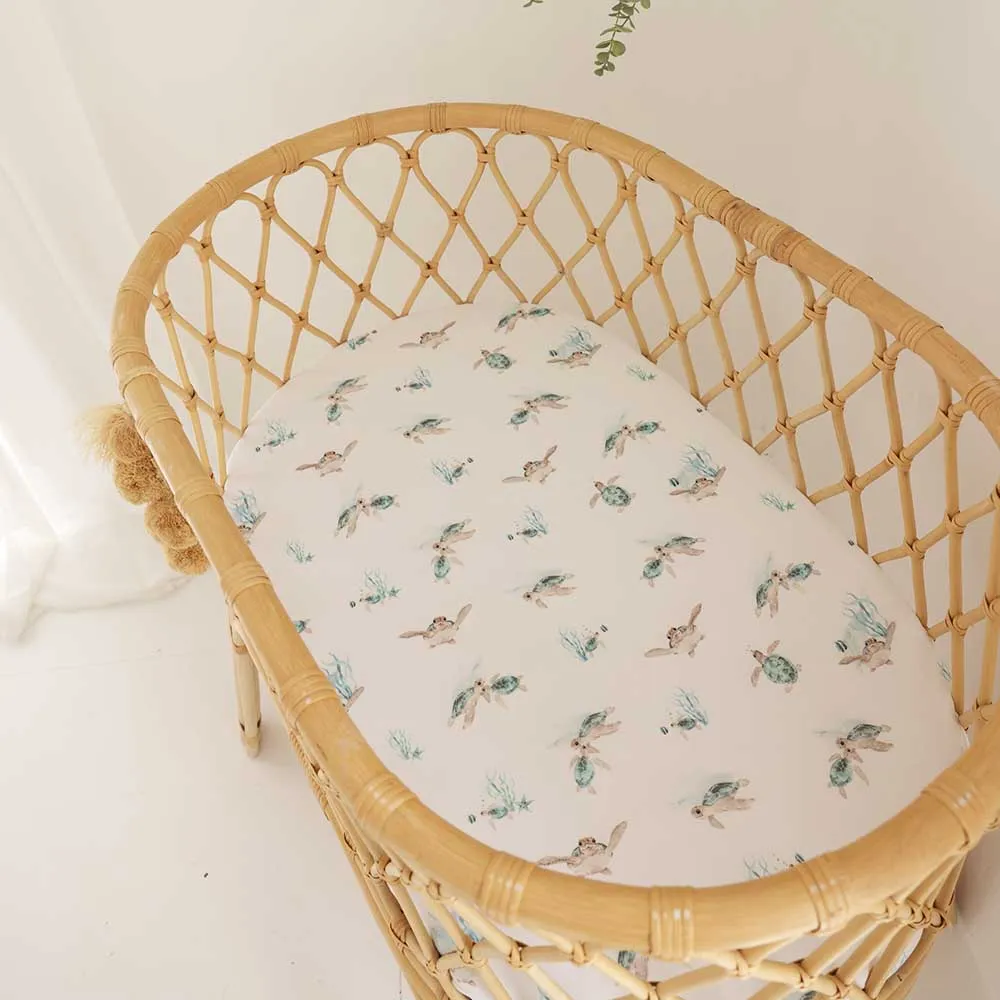 Turtle Organic Bassinet Sheet / Change Pad Cover